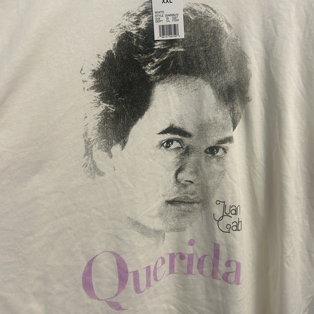 2X Cream Graphic T-Shirt with Querida Print New - Picture 3 of 7